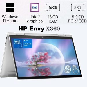 HP Envy x360 14 ES1023DX Intel Core 7 150U Processor (up to 5.4 GHz with Intel Turbo Boost Technology, 12 MB L3 cache, 10 cores) 16GB Ram 512GB SSD 14 FHD IPS X360 Touch Screen Display Fingerprint Reader Backlit Keyboard Windows 11 Silver.