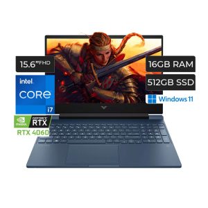 HP Victus 15 Fa1657nr Gaming Laptop Intel Core i7 13th Gen 13620H (up to 4.9 GHz with Intel Turbo Boost Technology, 24 MB cache, 10 cores, 16 threads) 16GB RAM 512GB SSD 15.6″ FHD (1920 x 1080), 144Hz IPS Display NVIDIA GeForce RTX 4060 (8 GB GDDR6 dedicated) Backlite Keyboard Windows 11 Performance Blue.