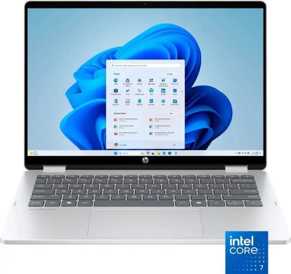 HP OmniBook 5 Flip 14 FP0023dx Intel Core 7 Processor 150u (up to 5.40 GHz with Intel Turbo Boost Technology, 12 MB L3 cache, 10 cores) 16GB Ram 512GB SSD 14 Inches 2K (1920 x 1200),Touch Screen X360 Fingerprint Reader Backlit Keyboard Windows 11 Glacier Silver.