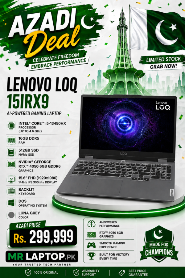 Lenovo LOQ 15IRX9 AI-Powered Gaming Laptop ICI5 13TH GEN