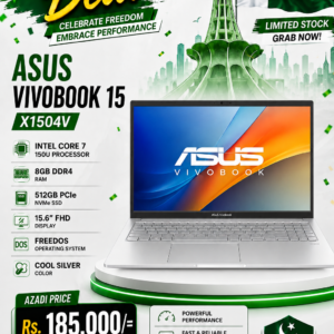 ASUS Vivobook 15 X1504VA Intel Core 7 150U Processor 8GB Ram DDR5 512GB SSD 15.6" FHD Display FreeDOS Cool Silver