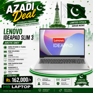 Lenovo IdeaPad Slim 3 AMD Ryzen 5 7520U Processor 8GB Soldered LPDDR5 512GB Solid State Drive 15.6" FHD (1920x1080) IPS Display AMD Radeon 610M Graphics Windows 11 Arctic Grey.