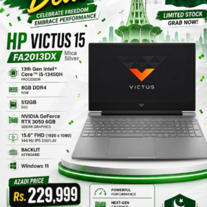 HP VICTUS 15 FA2013DX Gaming Laptop Intel Core i5-13450H 13th Gen 8GB DDR4 RAM 512GB SSD 15.6″ FHD (1920 x 1080) 144 Hz IPS Display NVIDIA GeForce RTX 3050 6GB GDDR6 Backlit Keyboard Windows 11