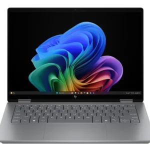 HP OmniBook X Flip FM0005SA Next Gen AI Laptop Intel Core Ultra 5 226V 16 GB LPDDR5 onboard RAM 512GB SSD 14 Inches 2K (1920 x 1200), X360 Touch Screen Backlit Keyboard Windows 11 Meteor Silver Aluminium